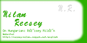 milan recsey business card